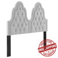 Modway MOD-6415-LGR Augustine Tufted Performance Velvet King/California King Headboard Light Gray