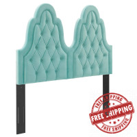 Modway MOD-6415-MIN Augustine Tufted Performance Velvet King/California King Headboard Mint