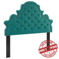 Modway MOD-6416-TEA Diana Tufted Performance Velvet Twin Headboard Teal