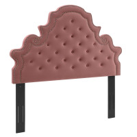 Modway MOD-6418-DUS Diana Tufted Performance Velvet King/California King Headboard Dusty Rose