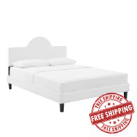 Modway MOD-6518-WHI Soleil Performance Velvet Queen Bed White