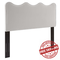 Modway MOD-6519-LGR Athena Performance Velvet Twin Headboard Light Gray