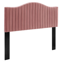 Modway MOD-6559-DUS Dusty Rose Brielle Channel Tufted Performance Velvet Full/Queen Headboard