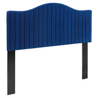 Modway MOD-6559-NAV Navy Brielle Channel Tufted Performance Velvet Full/Queen Headboard