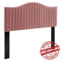 Modway MOD-6560-DUS Dusty Rose Brielle Channel Tufted Performance Velvet King/California King Headboard