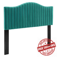 Modway MOD-6560-TEA Teal Brielle Channel Tufted Performance Velvet King/California King Headboard