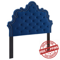 Modway MOD-6562-NAV Arabella Button-Tufted Performance Velvet Twin Headboard Navy