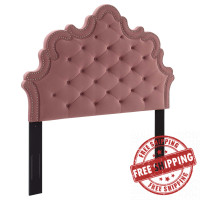 Modway MOD-6564-DUS Arabella Button-Tufted Performance Velvet King/California King Headboard Dusty Rose