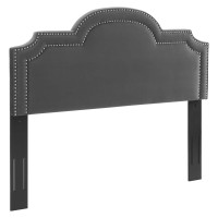 Modway MOD-6569-CHA Belinda Performance Velvet Full/Queen Headboard Charcoal