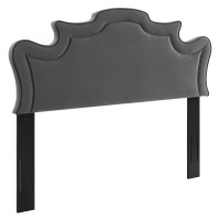 Modway MOD-6571-CHA Evangeline Performance Velvet Twin Headboard Charcoal