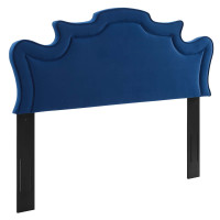 Modway MOD-6571-NAV Evangeline Performance Velvet Twin Headboard Navy
