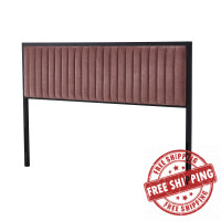 Modway MOD-6610-BLK-DUS Naomi Performance Velvet Twin Headboard Black Dusty Rose