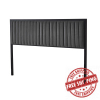 Modway MOD-6610-BLK-GRY Naomi Performance Velvet Twin Headboard Black Gray