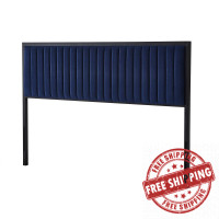 Modway MOD-6610-BLK-NAV Naomi Performance Velvet Twin Headboard Black Navy