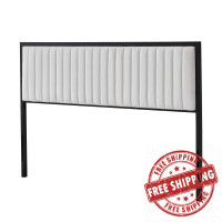 Modway MOD-6610-BLK-WHI Naomi Performance Velvet Twin Headboard Black White