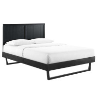 Modway MOD-6616-BLK Black Alana Full Wood Platform Bed With Angular Frame