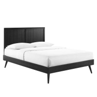 Modway MOD-6620-BLK Black Alana King Wood Platform Bed With Splayed Legs