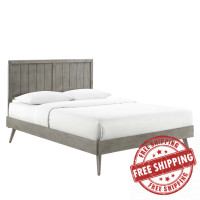 Modway MOD-6621-GRY Gray Alana Twin Wood Platform Bed With Splayed Legs