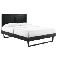 Modway MOD-6625-BLK Black Marlee Full Wood Platform Bed With Angular Frame