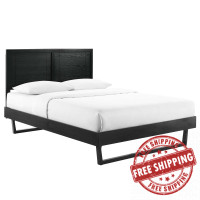 Modway MOD-6625-BLK Black Marlee Full Wood Platform Bed With Angular Frame