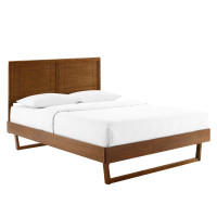 Modway MOD-6626-WAL Walnut Marlee King Wood Platform Bed With Angular Frame