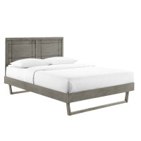 Modway MOD-6627-GRY Gray Marlee Twin Wood Platform Bed With Angular Frame