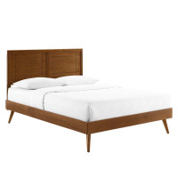 Modway MOD-6630-WAL Walnut Marlee Twin Wood Platform Bed With Splayed Legs