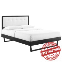 Modway MOD-6636-BLK-WHI Black White Willow Twin Wood Platform Bed With Angular Frame