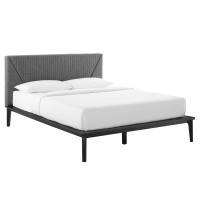 Modway MOD-6670-BLK-GRY Dakota Upholstered Queen Platform Bed Black Gray