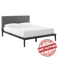 Modway MOD-6670-BLK-GRY Dakota Upholstered Queen Platform Bed Black Gray