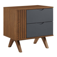 Modway MOD-6676-WAL-GRY Dylan Nightstand Walnut Gray