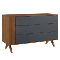 Modway MOD-6677-WAL-GRY Dylan Dresser Walnut Gray