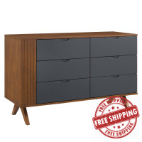 Modway MOD-6677-WAL-GRY Dylan Dresser Walnut Gray