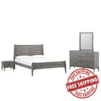 Modway MOD-6721-GRY-SET Gray Georgia 4 Piece Full Bedroom Set