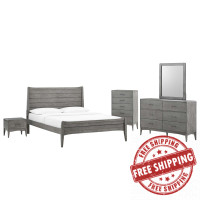 Modway MOD-6723-GRY-SET Gray Georgia 5 Piece King Bedroom Set