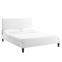 Modway MOD-6870-WHI Peyton Performance Velvet Full Platform Bed White