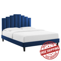 Modway MOD-6878-NAV Navy Elise King Performance Velvet Platform Bed