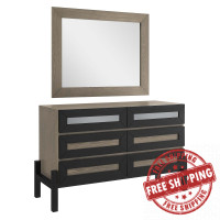 Modway MOD-6951-OAK Merritt Dresser and Mirror Oak