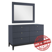 Modway MOD-6960-BLU Dakota Dresser and Mirror Blue