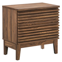 Modway MOD-6964-WAL Render Two-Drawer Nightstand Walnut
