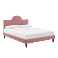 Modway MOD-7033-DUS Soleil Performance Velvet Twin Bed Dusty Rose