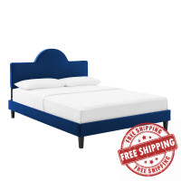 Modway MOD-7034-NAV Soleil Performance Velvet Full Bed Navy