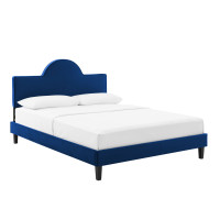 Modway MOD-7035-NAV Soleil Performance Velvet King Bed Navy