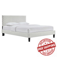 Modway MOD-7044-LGR Garcelle Performance Velvet Twin Platform Bed Light Gray
