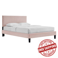 Modway MOD-7044-PNK Garcelle Performance Velvet Twin Platform Bed Pink
