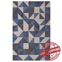 Modway R-1014B-58 Kahula Geometric Triangle Mosaic 5x8 Area Rug