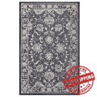 Modway R-1020A-58 Kazia Distressed Floral Lattice 5x8 Area Rug