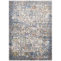 Modway R-1091B-46 Minu Distressed Floral Lattice 4x6 Area Rug