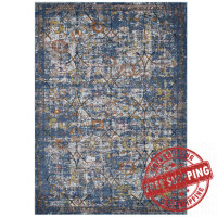 Modway R-1091C-46 Minu Distressed Floral Lattice 4x6 Area Rug