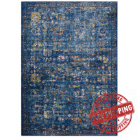 Modway R-1091D-46 Minu Distressed Floral Lattice 4x6 Area Rug